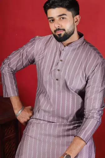Onion color stylish woven designer graceful festive kurta payjama for men