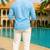 Sky blue color formal solid linen cotton rich looks shirt for men