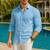 Sky blue color formal solid linen cotton rich looks shirt for men