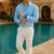 Sky blue color formal solid linen cotton rich looks shirt for men