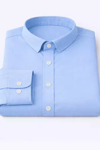 Sky blue color formal solid linen cotton rich looks shirt for men