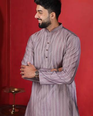 Onion color stylish woven designer graceful festive kurta payjama for men 5