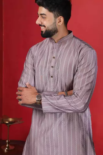 Onion color stylish woven designer graceful festive kurta payjama for men