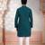Teal color stylish woven designer graceful festive kurta payjama for men