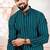 Teal color stylish woven designer graceful festive kurta payjama for men