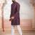 Wine color stylish woven designer graceful festive kurta payjama for men