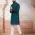 Teal color stylish woven designer graceful festive kurta payjama for men