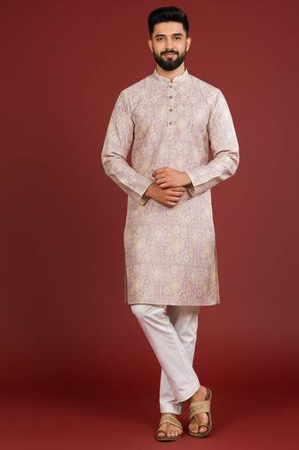 Lavender color beautiful kurta payjama for handsome men's looks