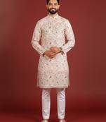 Beige color beautiful kurta payjama for handsome men's looks
