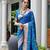 firozi color smart paithani woven designer banarasi silk blend saree for traditional rich looks