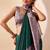 Rama color jute silk fabric designer printed ready to wear saree