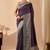 Purple color jute silk fabric designer printed ready to wear saree