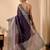 Purple color jute silk fabric designer printed ready to wear saree