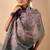 Purple color jute silk fabric designer printed ready to wear saree