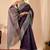 Purple color jute silk fabric designer printed ready to wear saree