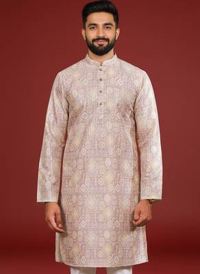 Lavender color beautiful kurta payjama for handsome men's looks 3
