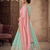sky blue green embroidered lehenga choili 