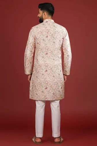 Beige color beautiful kurta payjama for handsome men's looks