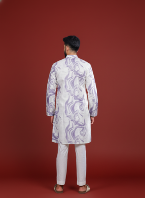 Voilet color beautiful kurta payjama for handsome men's looks 2