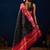 Black color jute silk fabric designer printed ready to wear saree