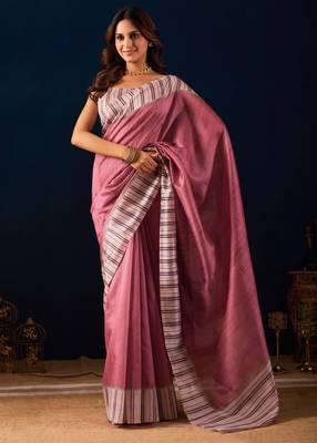 Maroon color jute silk fabric designer printed ready to wear saree 1