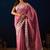 Maroon color jute silk fabric designer printed ready to wear saree
