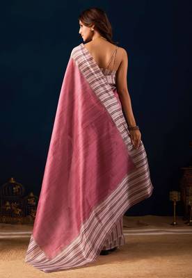 Maroon color jute silk fabric designer printed ready to wear saree 2