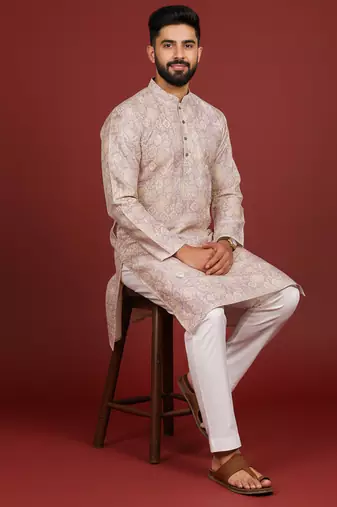 Lavender color beautiful kurta payjama for handsome men's looks