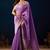 purple color jute silk blend fabric designer printed ready to wear saree