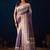 Lavender color jute silk fabric designer printed ready to wear saree