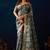 Green color jute silk fabric designer printed ready to wear saree