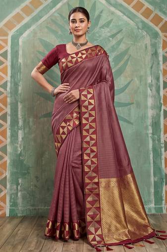 maroon color smart art silk blend woven designer ethnic festive saree