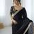 black color fendy satin fabric beautiful sequins work saree