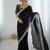 black color fendy satin fabric beautiful sequins work saree