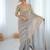 grey color fendy satin fabric beautiful sequins work saree