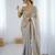 grey color fendy satin fabric beautiful sequins work saree