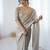 grey color fendy satin fabric beautiful sequins work saree