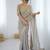 grey color fendy satin fabric beautiful sequins work saree