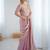 Pink color fendy satin fabric beautiful sequins work saree
