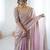 Pink color fendy satin fabric beautiful sequins work saree