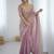 Pink color fendy satin fabric beautiful sequins work saree