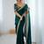 green color fendy satin fabric beautiful sequins work saree