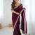 wine color fendy satin fabric beautiful sequins work saree
