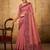 Pink color cotton fabric woven designer ethnic ceremonial saree