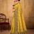 yellow color cotton blend fabric woven designer ethnic ceremonial saree
