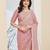 Pink color smart silk blended solid designer ready to wear partywear saree