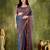 blue color smart silk blend solid designer ready to wear partywear saree