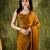 gold color smart silk blend solid designer ready to wear partywear saree
