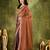 brown color smart silk blend solid designer ready to wear partywear saree