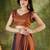 brown color smart silk blend solid designer ready to wear partywear saree
